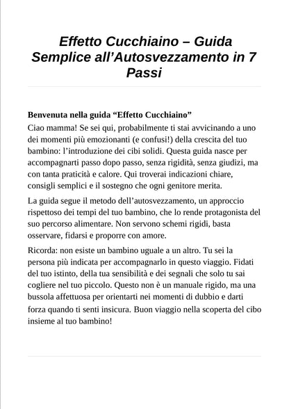 Effetto Cucchiaino™ – Kit Completo per l’autosvezzamento senza stress